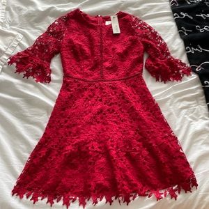 Red lace dress